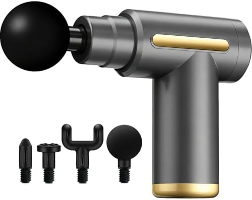 Massage Gun, Electric Massager, Suitable for Whole Body to Relieve Fatigue, Replaceable Massage Head Impact Massager, The Best Choice for Gift Giving (Gray-720) by Unknown