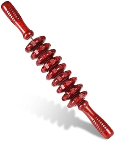 Liitrton Manual Wooden Massage Roller Stick for Muscle Relief, Red by Liitrton