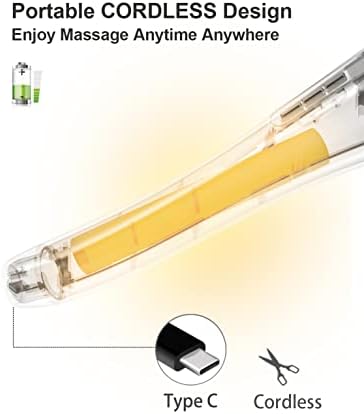 Back Massager for Pain Relief, Portable Cordless Massager with Type-C Charging, Deep Tissue Back Massage Machine, Hand Held Massage Tool, Body Relaxation Handheld, Rechargeable - Image 5