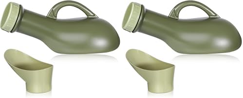 Urinal Travel Toilet Urinal Bottles with Funnel Pee Bottle Urinals Unisex Portable Urine Bottle Pee Container for Camping Outdoor Car Travel 1000ML (Pack of 2) by CUNQN