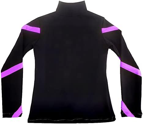 LIUHUO Girls Ice Skating Jackets Women Stripes Training Practice Figure Skating Tops Costs Fleece - Image 4