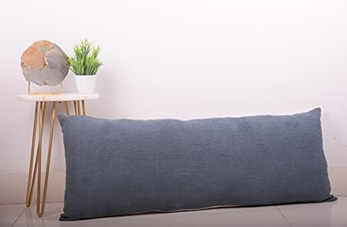 Trade Star Cotton Mudcloth Lumbar Cushion Cover Handloomed Pillow Case Decorative Spring Breathable Cushion Case Body Hug Pillow Cover Modern (Dark Grey Solid 14X36 INCHES) - Image 3
