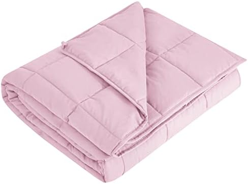 L'AGRATY Weighted Blanket - 40"x60" 7lbs Cooling Breathable Microfiber Material with Glass Beads Small Blanket All-Season Summer Fall Winter Soft Thick Comfort by LAGRATY