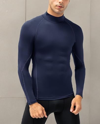 SPVISE Men's Compression Shirts Long Sleeve Mock Turtleneck Workout Tops - Image 5