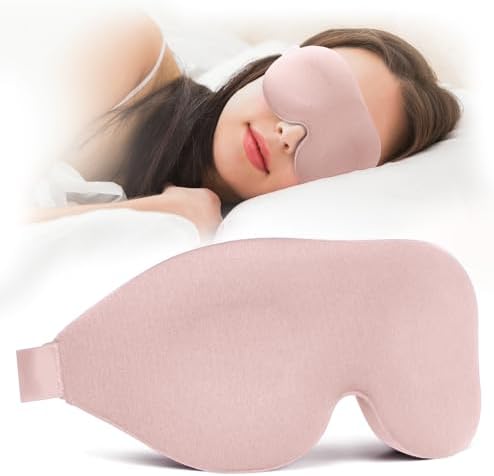 NEWVANGA Sleep Mask for Back and Side Sleeper, Travel Eye Cover, Pink by NEWVANGA