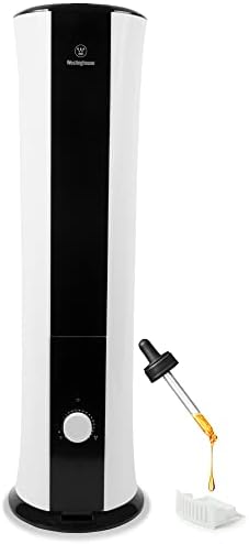 Westinghouse 28-inch Cool Mist Ultrasonic Tower Humidifier, 6L Top Fill Air Humidifier with Essential Oil Diffuser, Adjustable Mist Volume for Large Bedrooms by Unknown