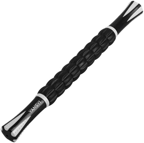 YANSYI Professional 9-Roller Deep Tissue Massage Stick - Portable Muscle Recovery Roller for Athletes, Relieves Post-Workout Soreness & Leg/Back Pain - Portable Physio Tool (White) by YANSYI