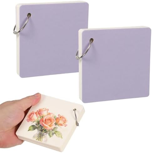 PATIKIL 2 Pcs Mini Watercolor Sketchbook, 3.94 x 3.94 55 Sheets/110 Pages Portable Square Travel Watercolor Notebook 230GSM (107lb) Detachable Painting Sketch Book Art Sketchbook, Purple by PATIKIL