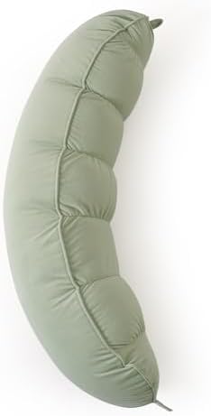 Peallow(Pat. Pend) – Long Round Body Pillow for Adults, Bolster Pillow for Sleeping, Soft and Supportive Pillow for Sleeping & Lumbar Support (Celadon Green, 29.5") by Ailuteie