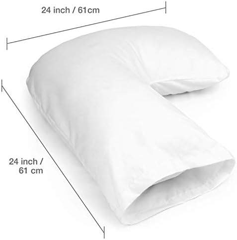DMI Body Pillow, Side Sleeper Pillow and Pregnancy Pillow with Contoured Support to Eliminate Neck, Back, Hip, Joint Pain and Sciatica Relief with Removable Washable Cover, Firm, U Shape Neck Pillow - Image 3