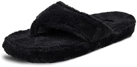 Acorn Women's Spa Thong Slippers with Cloud Contour Comfort - Arch Support and Plush Fluffy Terry Lining, Perfect for Beach, Camping, Poolside, or Bathroom Wear by AcornFootwear
