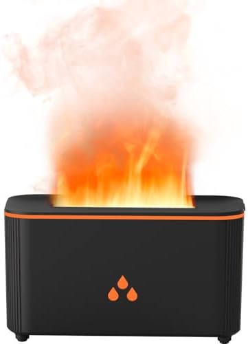 Mini Colorful Flame Essential Oils Diffuser, 160ml Ultrasonic Aroma Diffusers with Cool Mist Aromatherapy Humidifier, 7 Colorful Light, Whisper-Quiet, Auto-Off, 8Hours for Home, Office, Bedroom by LtYioe