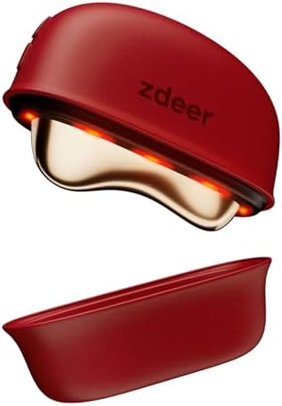ZDEER GS5 Electric Heated Gua Sha Tool, Red Light Face Massager, Red by zdeer
