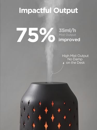 InnoGear 150ml Ceramic Essential Oil Diffusers for Home Humifidier, Black - Image 3