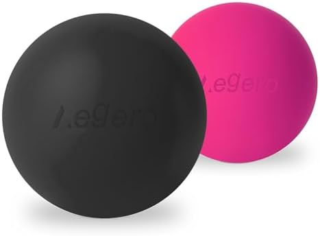 Massage Lacrosse Balls for Myofascial Release, (2Pack,Black and Rose Red) by Unknown