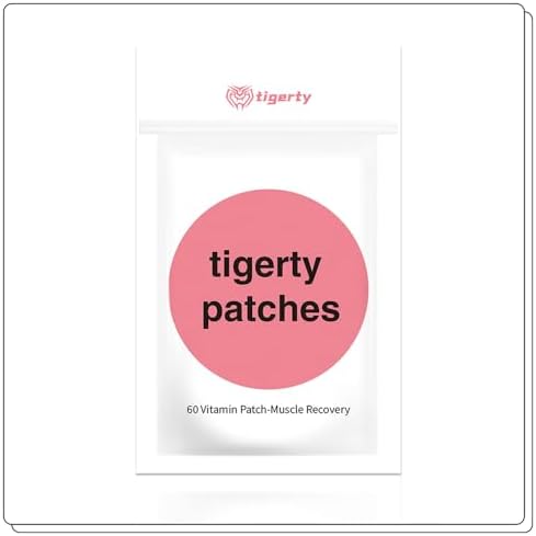 tigerty Vitamin Patch – Muscle Recovery, 60 Pcs (6 Paste x 10 Sheets) Vitamin Muscle Recovery Patch, with Magnesium & B Vitamins & Protein, Post Workout Soreness Relief, Soothe Muscle After Exercise by tigerty