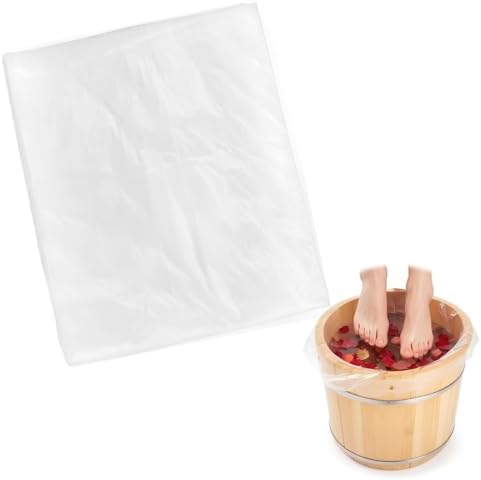 100 Pcs Disposable Foot Tub Liner, Disposable Pedicure Spa Liners Portable Plastic Pedicure Bowl Liners Thin Large Clear Foot Bath Basin Bags for Foot Pedicure Spa Beauty Salon Hotel Home Use by Unknown