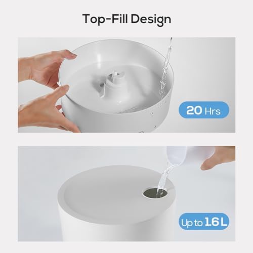 Humidifiers Easy to Clean,Essential Oil Diffuser, Colorful Night Light,Ultrasonic Top Fill Cool Mist Humidifiers for Bedroom Baby Plants,Ultra Quiet,Last up to 20 Hrs,1.6L,Levoair - Image 3