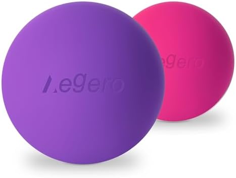 Massage Lacrosse Balls for Myofascial Release (2Pack, Rose Red and Purple) by Unknown