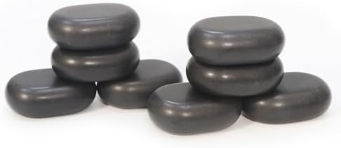 Master Massage Large Flat Ovular Basalt Hot Stone Set – 8-Piece Pack (3" x 2" x 1") for Professional Spa and Massage Therapy, Relaxation - Image 4