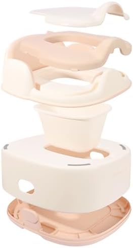 Bebamour Potty Training Toilet 3 in 1 Multi-Functional Potty Seat Detachable Baby Potty Step Stool Anti-Slip Stable Potty Training Toilet with 100 Pack Trash Bags (Pink) - Image 3