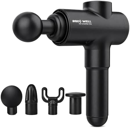 Massage Gun Deep Tissue - Back Muscle Massager w/High Torque Motor for Back Pain, Shoulder, Neck, Body, 4 Heads All Muscles Recover & Massage by BODI-WELLforabetterlife