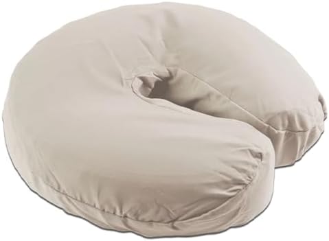Body Linen Simplicity Poly Cotton Massage Face Cradle Covers (Natural, 5 Pack) - Clean, Crisp Fabric for Frequent Use and Washing, Colorfast and Latex-Free, Fits All Standard Massage Tables by BodyLinen