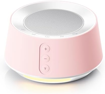 White Noise Machine with Night Light – 20 Soothing Sounds, 10 Color Lights, 5 Timer Settings & Memory Function, Portable Sleep Sound Machine for Baby Nursery, Kids & Adults, Pink by BGOVERSSWhiteNoiseMachine