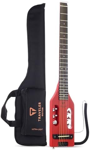 Traveler Guitar Ultra-Light Acoustic Acoustic-Electric Guitar, Vintage Red by TravelerGuitar