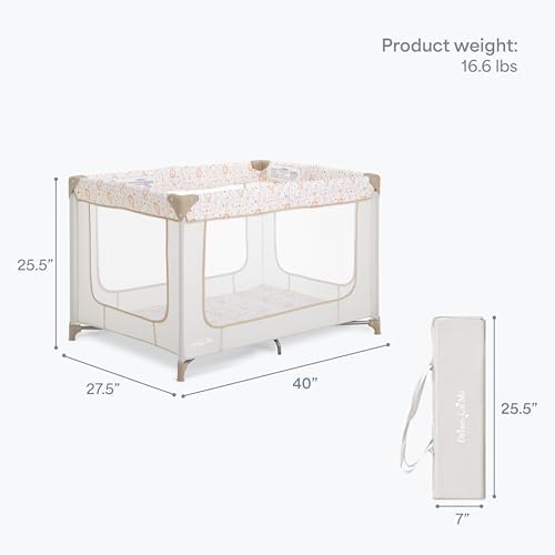 Dream On Me Zodiak Portable Playard, Compact for Travel, Carry Bag, Beige - Image 3