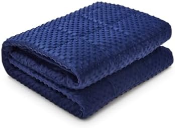 TONGDADA Minky Weighted Blanket | 40''x60'',10lbs | Cozy and Soft Minky Weighted Throw Blanket | Luxury Velvet with Premium Glass Beads | Navy Minky - Image 3