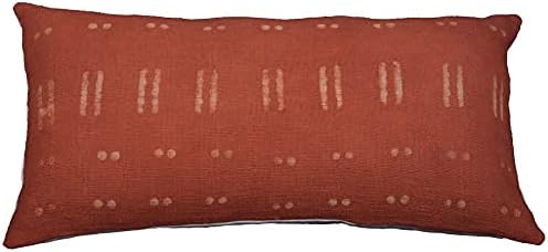 Trade Star Decorative Throw Pillow Cover 100% Cotton Handloomed Pillow Case for Couch Sofa Bed Modern Farmhouse Pillowcase (Rust Blossom 12X24 INCHES) by TradeStar
