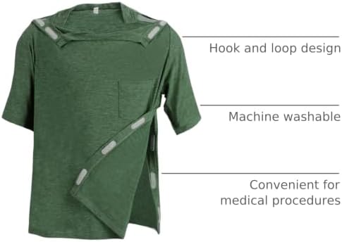Unisex Post Shoulder Surgery Shirts Recovery Tear Away Short Sleeve Chemo Clothing with Stick On Fasteners, Convenient - Image 4