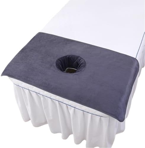 Massage Table Cover Towel with Face Cradle Hole, Premium Fitted Sheet with Locked Edges (Dark Gray) by ZBH1985
