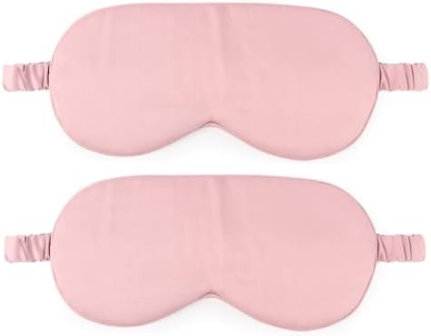 HBHLFZ Sleep Mask 2 Pack - Bamboo Viscose Fiber Sleeping Eye Mask - with Elastic Band/Headband - Comfort Sleeping Shade - for Nighttime Sleeping, Traveling & Napping（Pink） by HBHLFZLuxuryHomeLife