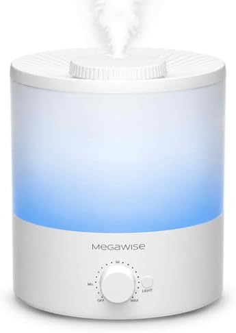MEGAWISE 1.5L Cool Mist Humidifier, 24dB Quiet, Adjustable Mist by MEGAWISE