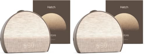 Hatch Restore 3 Sunrise Alarm Clock, Sound Machine, Smart Light (Cocoa) - White Noise, Screen-Free Sleep Routine (Pack of 2) by Unknown