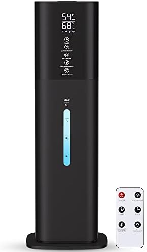 Humidifiers Large Room Bedroom with 7 Colors Light, 2.1Gal(8L) 3 Speed Quiet Ultrasonic Cool Mist Humidifier with 360° Nozzle, Humidity Setting, Timer,Aroma Box for Home Plant Baby Yoga Sleep (Black) by HumidifiersLargeRoomBedroom