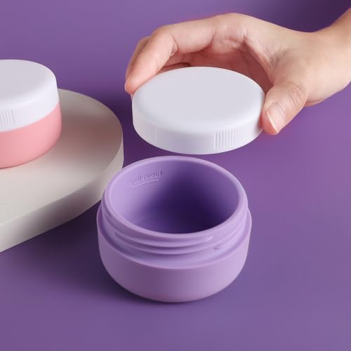 Kuangre Travel Containers for Toiletries, Silicone Cream Jars BPA-Free, Leak-proof 1.35oz Travel Size Containers, Portable Size Silicone Jars with Lid for Cosmetic Face Hand Body Cream (4 Pack) - Image 3