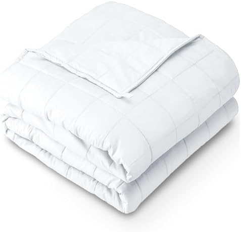 Bare Home Cotton Weighted Blanket (White, 60"x80" 17lbs) by BareHome