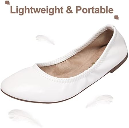 LM Women's Ballet Flats Round Toe Slip On Flats Shoes Casual Dress Shoes Foldable Portable Travel Ballet Flat - Image 3