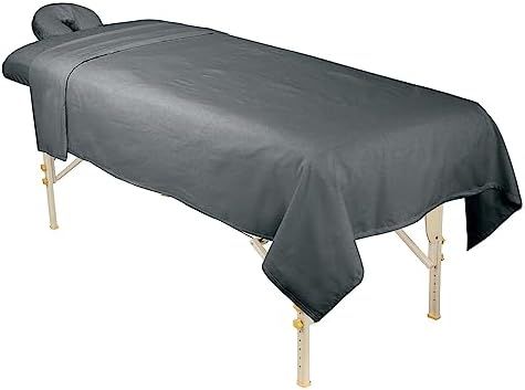 ForPro Premium Flannel 3-Piece Massage Sheet Set, Cool Grey - Image 3