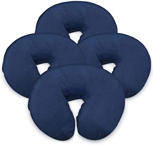 London Linens Pack of 4, Premium Extra Thick 100% Cotton Flannel Massage Tables Face Cradle Covers Cozies Fitted - Includes 4 pcs (Blue) by LONDONLINENS