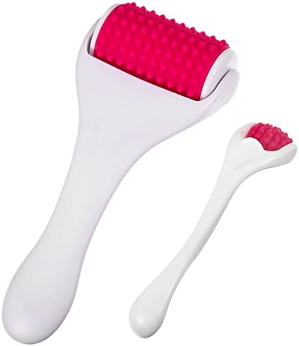 Tondiamo 2 Pcs Muscle Roller Portable Small Silicone Massager Roller Deep Tissue Muscle Massage Stick Cellulite Remover Scar Tissue Massager for Relief Face Neck Arm Back Leg(White,Silicone) by Tondiamo