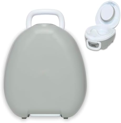 My Carry Potty - Grey Pastel Travel Potty, Award-Winning Portable Toddler Toilet Seat for Kids to Take Everywhere by MyCarryPottyUSA