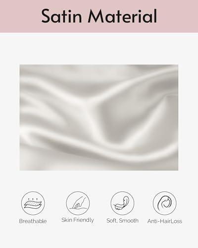Yanideer Travel Elastic Band Satin Pillowcase for Hair & Skin, Cooling Satin Pillow Cover for Hotel - Image 3