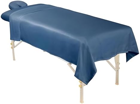 ForPro Premium Microfiber 3-Piece Massage Sheet Set, Ocean Blue - Image 4