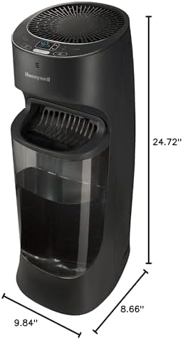 Honeywell Top Fill Tower Humidifier, Digital Humidistat, Black – Cool Mist Humidifiers for Bedroom, Home or Office with Space-Saving Tower Design - Image 3