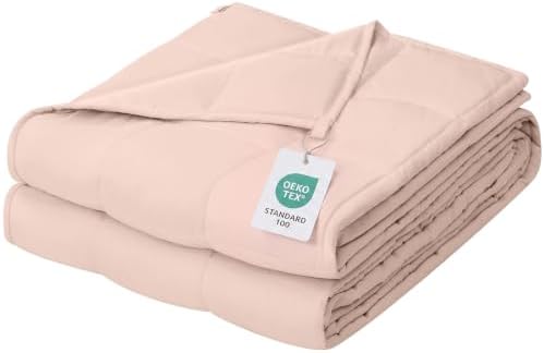 ZonLi Weighted Blanket for Adults (48"x72", 15lbs, Light Pink) by Zonli