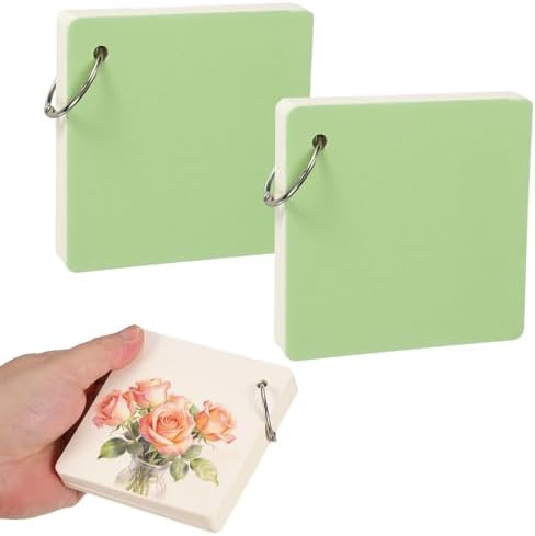 PATIKIL 2 Pcs Mini Watercolor Sketchbook, 3.94 x 3.94 55 Sheets/110 Pages Portable Square Travel Watercolor Notebook 230GSM (107lb) Detachable Painting Sketch Book Art Sketchbook, Green by PATIKIL